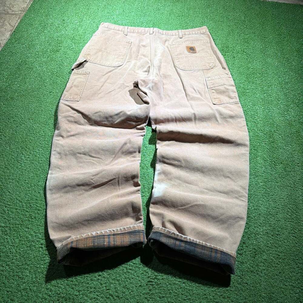 Vintage Carhartt Flannel Lined Duck Canvas Carpenter Work Pants